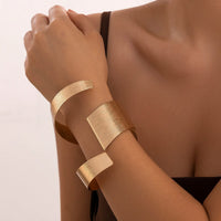 Thumbnail for Cyberpunk Geometric Metallic Wrap Wide Cuff Bangle Bracelet