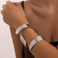 Thumbnail for Cyberpunk Geometric Metallic Wrap Wide Cuff Bangle Bracelet