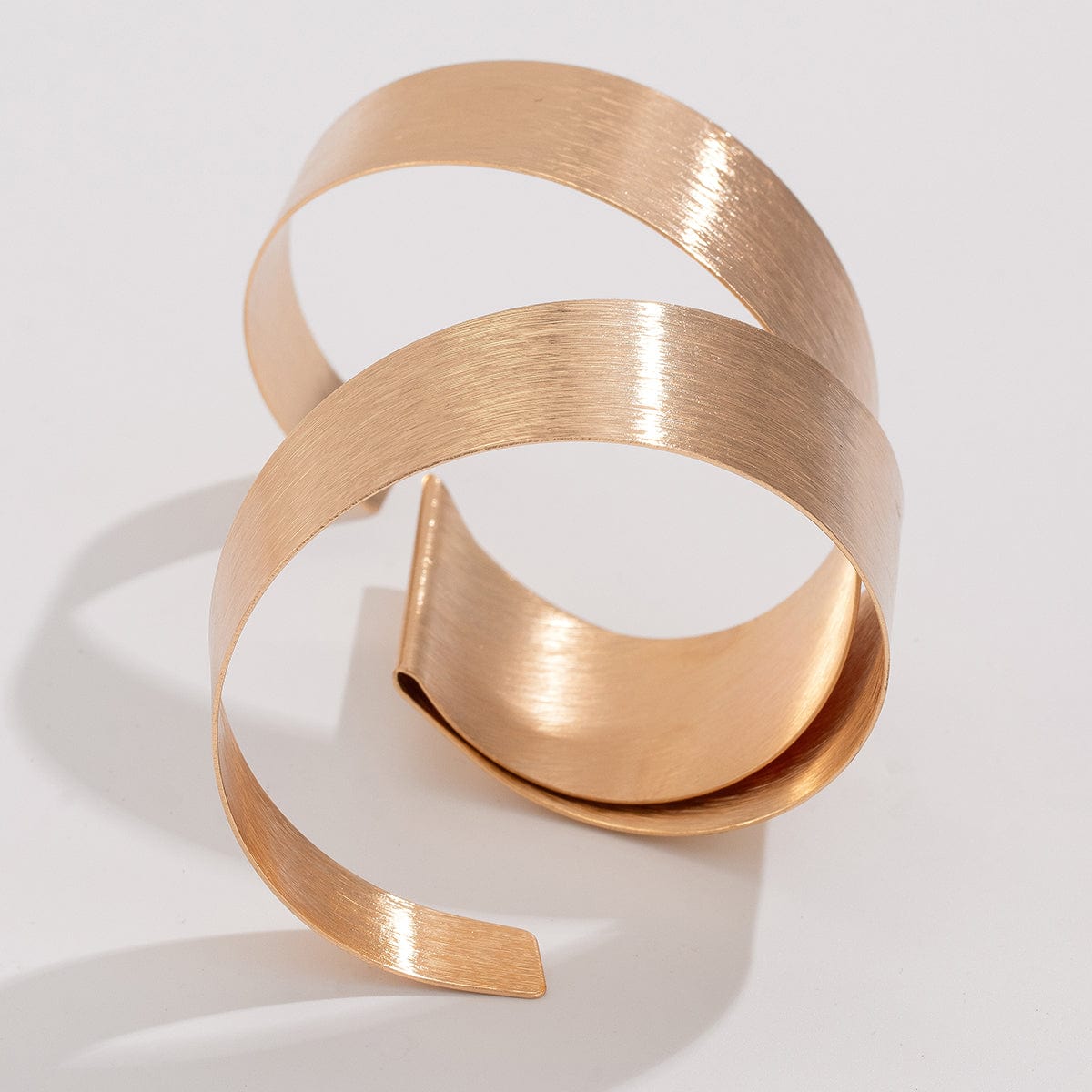 Cyberpunk Geometric Metallic Wrap Wide Cuff Bangle Bracelet