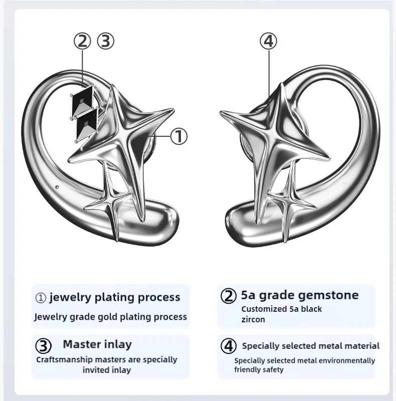 Cyberpunk Replaceable Magnetic Decor Wireless Bluetooth Earphones - ArtGalleryZen