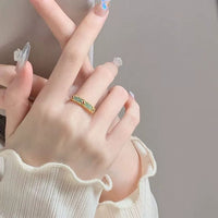 Thumbnail for CZ Inlaid Enamel English Floral Ring - ArtGalleryZen