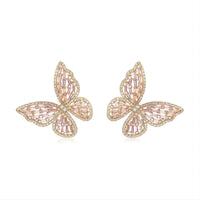 Thumbnail for CZ Inlaid Hollowed-out Butterfly S925 Earposts Stud Earrings - ArtGalleryZen
