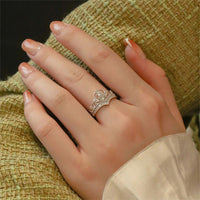 Thumbnail for CZ Inlaid Stackable Silver Crown Ring Set - ArtGalleryZen