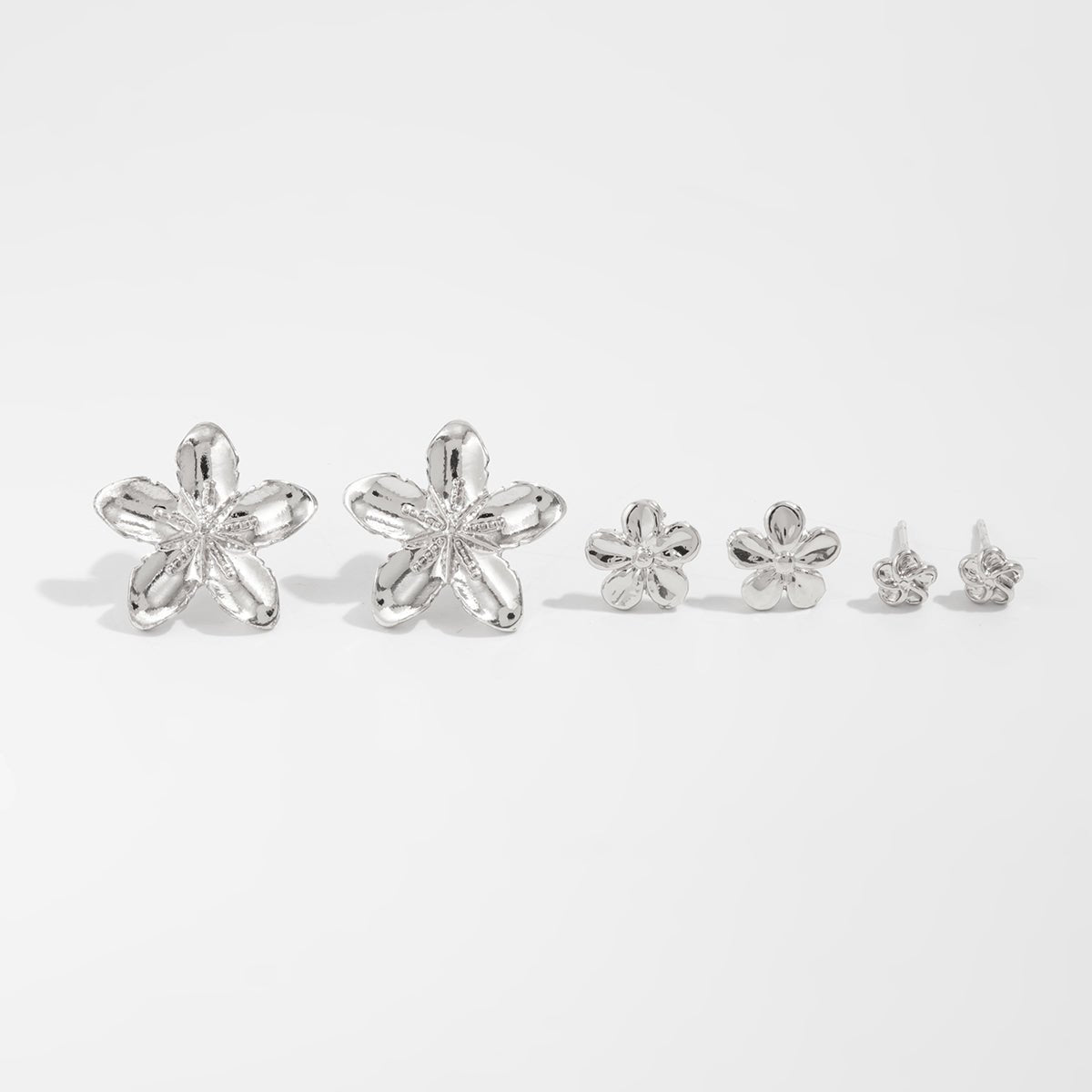 Dainty 3 Pairs Flower Earrings Set - ArtGalleryZen
