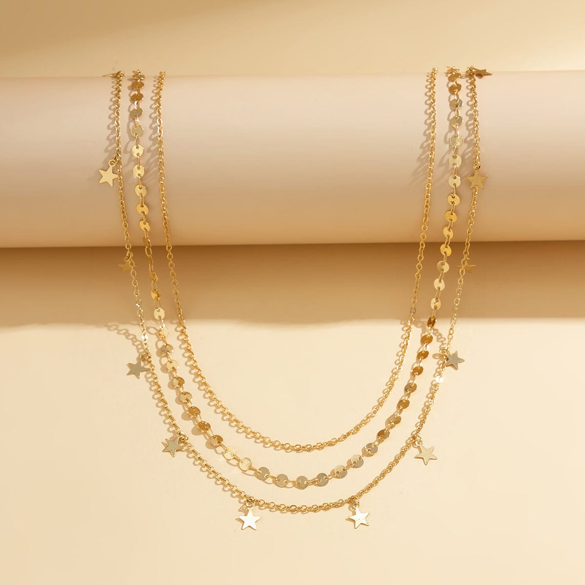 Dainty 3Pcs Star Tassel Curb Belly Chain Set