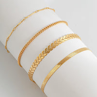 Thumbnail for Dainty 4Pcs Gold Silver Tone Snake Chain Stackable Anklet Set