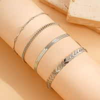 Thumbnail for Dainty 4Pcs Gold Silver Tone Snake Chain Stackable Anklet Set