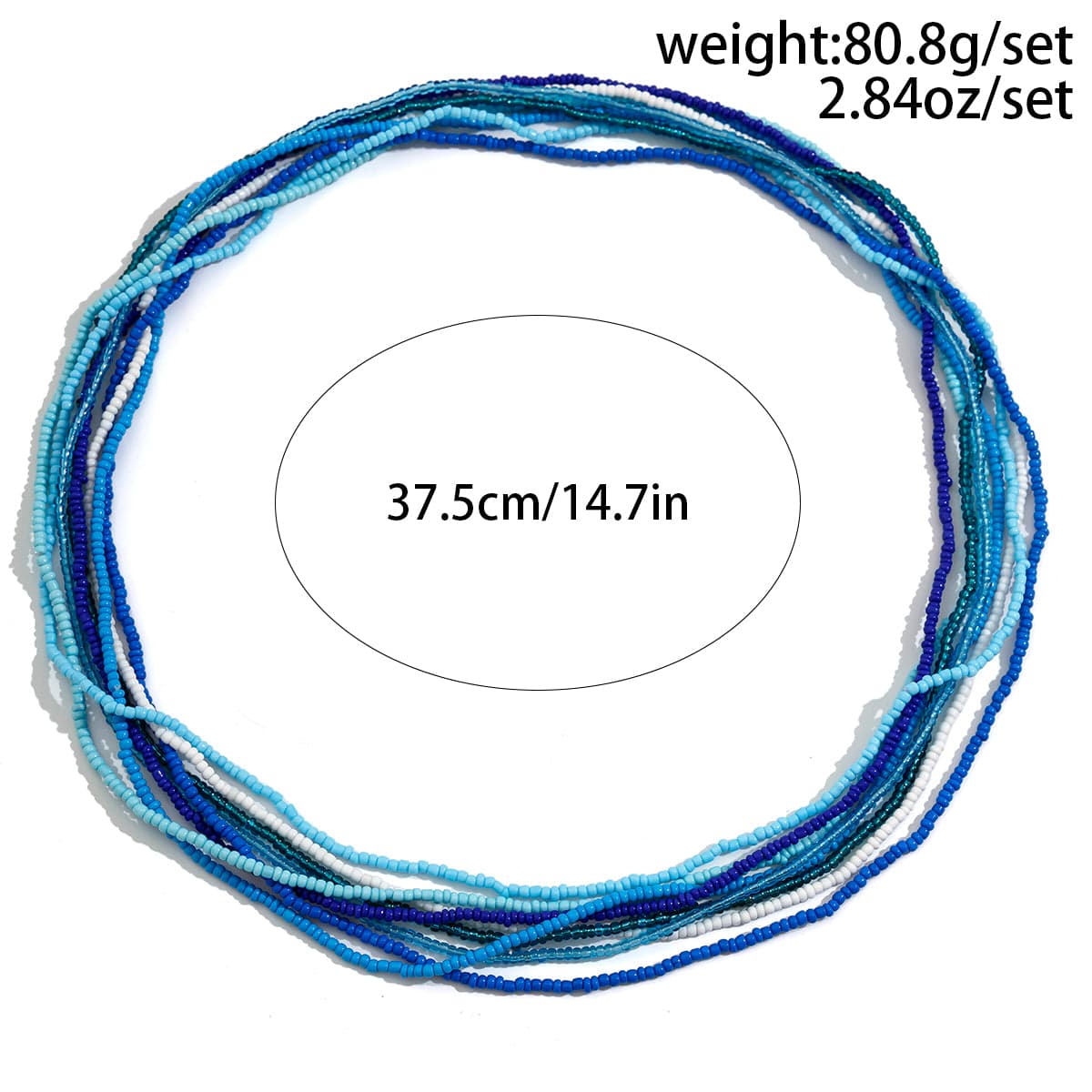 Dainty Boho 8 Pieces Crystal Seed Beaded Belly Chain Set - ArtGalleryZen