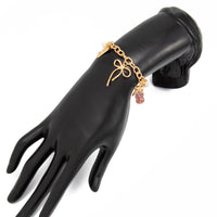 Thumbnail for Dainty Bowknot Flower Ceramic Beads Heart Pendant Bracelet - ArtGalleryZen