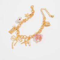 Thumbnail for Dainty Bowknot Flower Ceramic Beads Heart Pendant Bracelet - ArtGalleryZen