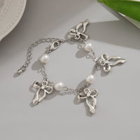 Thumbnail for Dainty Bowknot Tassel Pearl Chain Bracelet