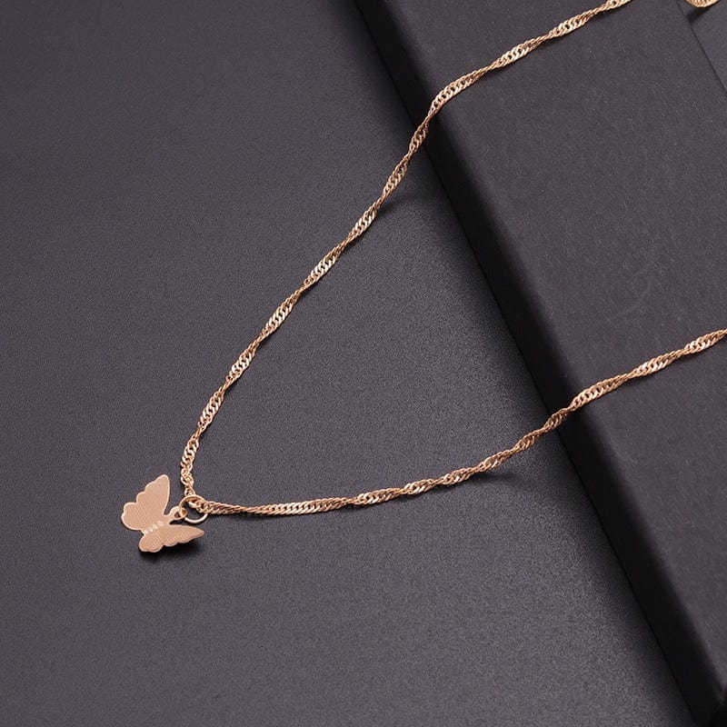 Dainty Butterfly Chain Necklace - ArtGalleryZen