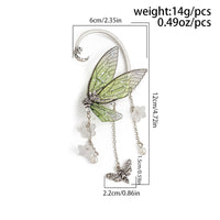 Thumbnail for Dainty Butterfly Flower Tassel Elf Ear Cuff Wrap Earring