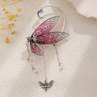 Thumbnail for Dainty Butterfly Flower Tassel Elf Ear Cuff Wrap Earring