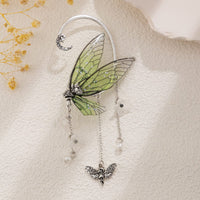 Thumbnail for Dainty Butterfly Flower Tassel Elf Ear Cuff Wrap Earring