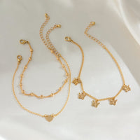 Thumbnail for Dainty Butterfly Tassel Heart Charm Anklet Set - ArtGalleryZen