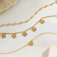 Thumbnail for Dainty Butterfly Tassel Heart Charm Anklet Set