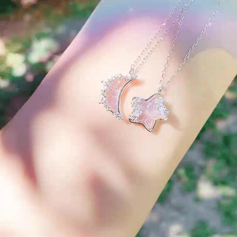 Dainty Celestial Crystal Moon Phase Star Necklace - ArtGalleryZen