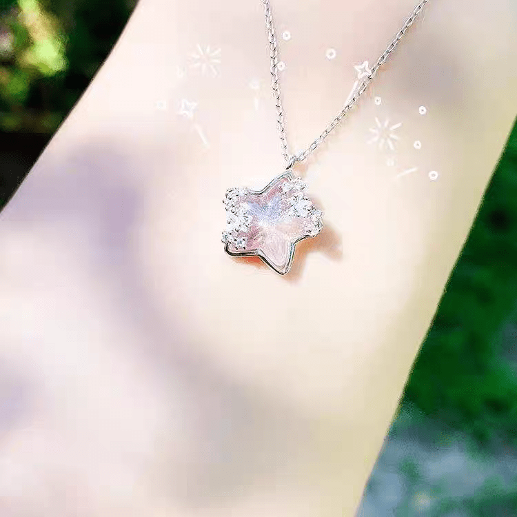 Dainty Celestial Crystal Moon Phase Star Necklace - ArtGalleryZen