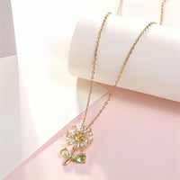 Thumbnail for Dainty Crystal Daisy Flower Necklace Earrings Set - ArtGalleryZen