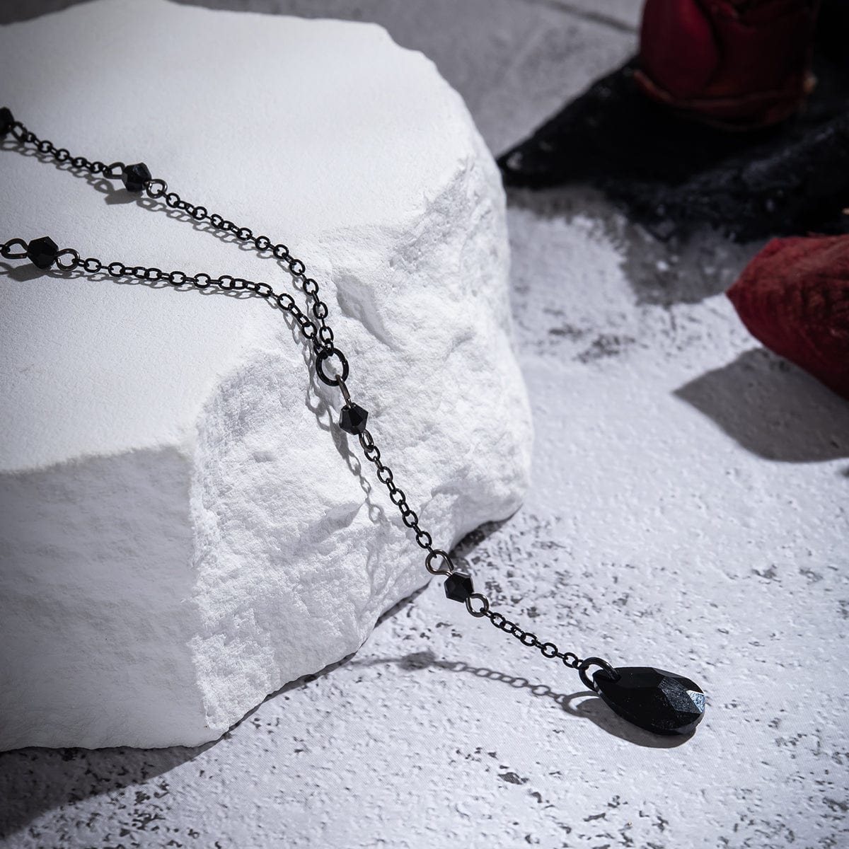 Dainty Crystal Pendant Y Necklace - ArtGalleryZen