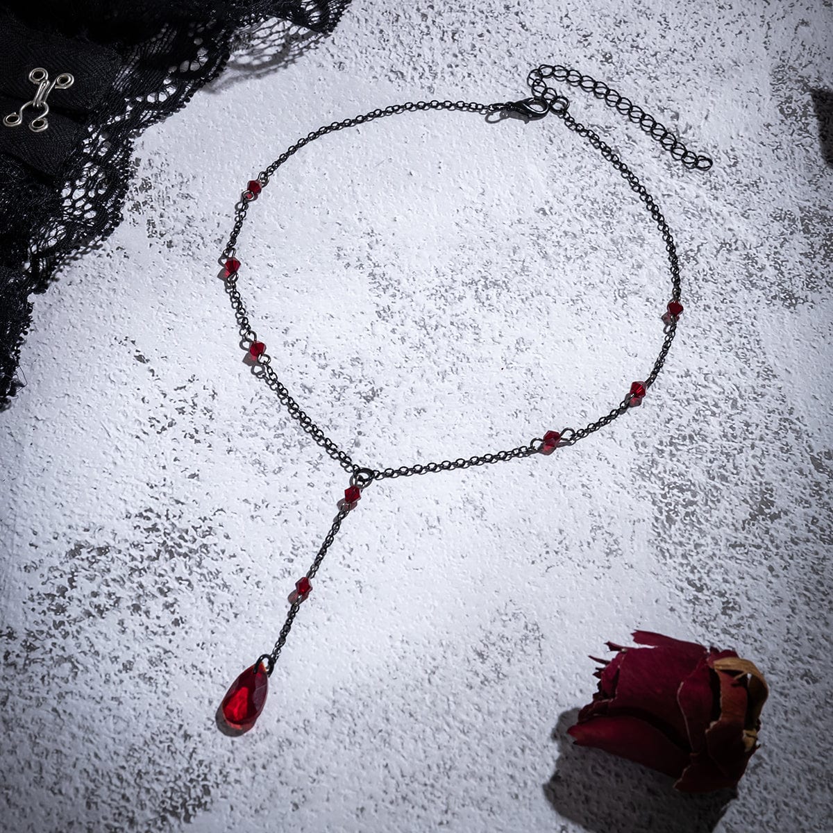 Dainty Crystal Pendant Y Necklace - ArtGalleryZen