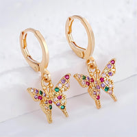 Thumbnail for Dainty CZ Inlaid Butterfly Huggie Hoop Earrings - ArtGalleryZen