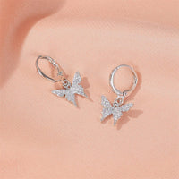 Thumbnail for Dainty CZ Inlaid Butterfly Huggie Hoop Earrings - ArtGalleryZen