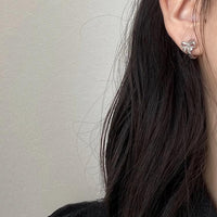 Thumbnail for Dainty CZ Inlaid Cat Claw Bowknot Huggie Hoop Earrings - ArtGalleryZen