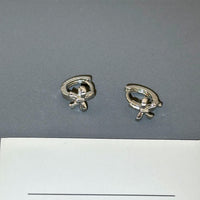 Thumbnail for Dainty CZ Inlaid Cat Claw Bowknot Huggie Hoop Earrings - ArtGalleryZen