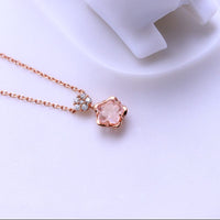Thumbnail for Dainty CZ Inlaid Crystal Cherry Blossom Necklace - ArtGalleryZen