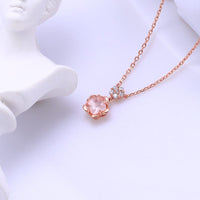 Thumbnail for Dainty CZ Inlaid Crystal Cherry Blossom Necklace - ArtGalleryZen
