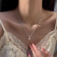 Thumbnail for Dainty CZ Inlaid Crystal Cherry Blossom Necklace - ArtGalleryZen