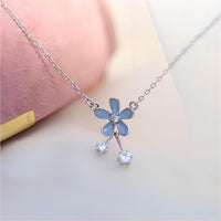 Thumbnail for Dainty CZ Inlaid Enamel Daisy Necklace - ArtGalleryZen