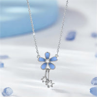 Thumbnail for Dainty CZ Inlaid Enamel Daisy Necklace - ArtGalleryZen