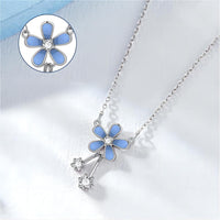 Thumbnail for Dainty CZ Inlaid Enamel Daisy Necklace - ArtGalleryZen