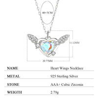 Thumbnail for Dainty CZ Inlaid Heart Wings Necklace - ArtGalleryZen