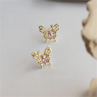 Thumbnail for Dainty CZ Inlaid Hollowed-out Butterfly Earrings - ArtGalleryZen