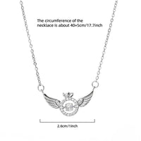 Thumbnail for Dainty CZ Inlaid Rolling Crystal Angel Wings Necklace - ArtGalleryZen