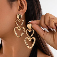 Thumbnail for Dainty Duo Hollow Heart Dangle Earrings