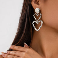 Thumbnail for Dainty Duo Hollow Heart Dangle Earrings