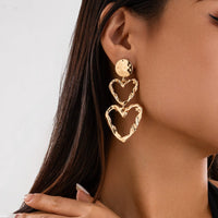 Thumbnail for Dainty Duo Hollow Heart Dangle Earrings