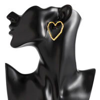 Thumbnail for Dainty Geometric Hollow Heart Stud Earrings - ArtGalleryZen