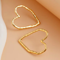 Thumbnail for Dainty Geometric Hollow Heart Stud Earrings - ArtGalleryZen