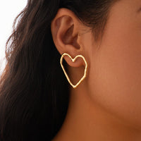 Thumbnail for Dainty Geometric Hollow Heart Stud Earrings