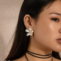 Thumbnail for Dainty Gold Silver Plated Flower Stud Earrings - ArtGalleryZen