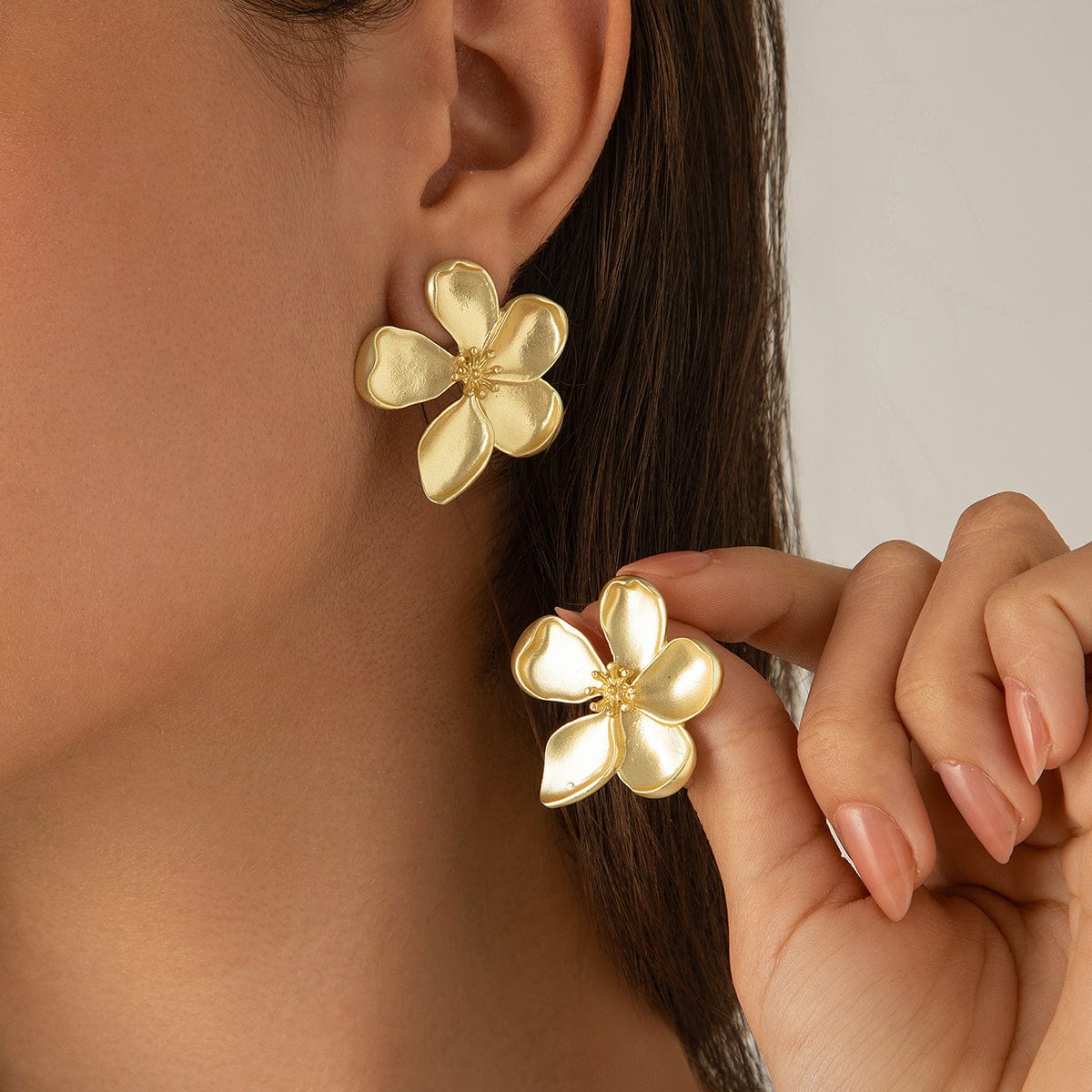 Dainty Gold Silver Plated Flower Stud Earrings