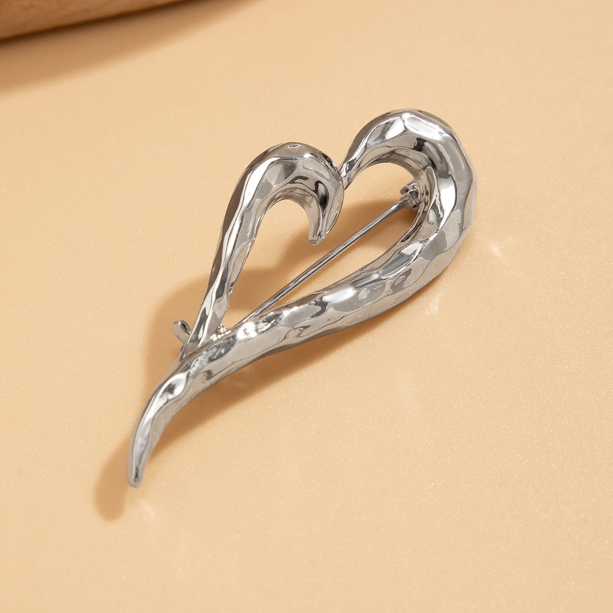 Dainty Gold Silver Plated Heart Pin Brooch