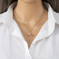 Thumbnail for Dainty Gold Silver Tone Bowknot Heart CZ Pendant Necklace