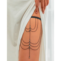 Thumbnail for Dainty Layered Crystal Inlaid Elastic Saturn Thigh Leg Chain